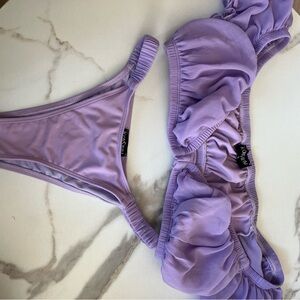 Lavender Ruffled Bikini Set